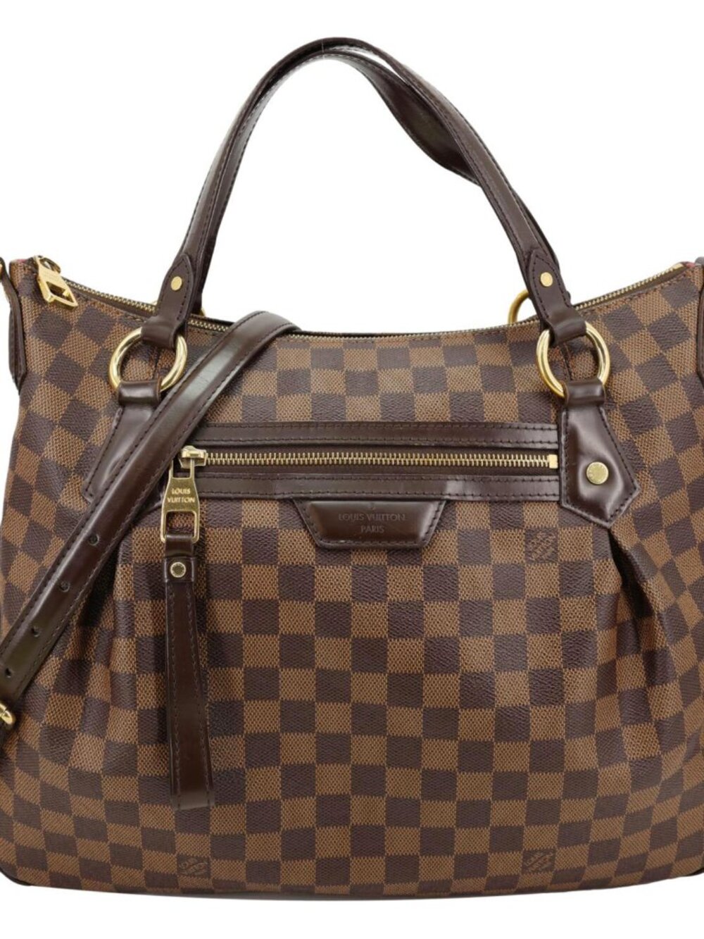 Louis Vuitton Evora MM Damier Ebene Shoulder Bag Brown